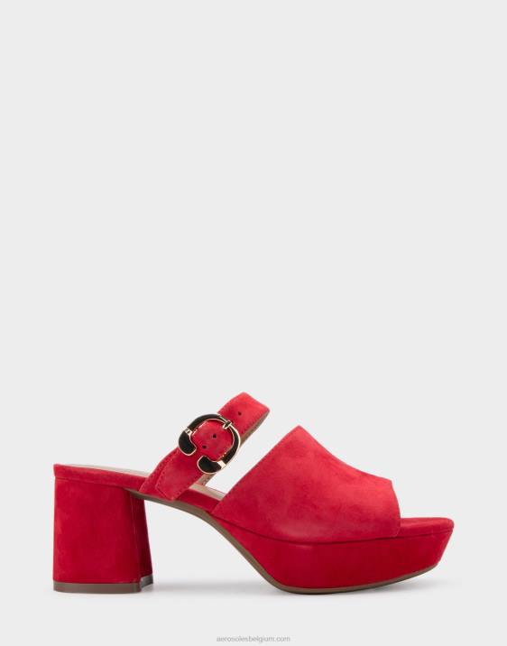 plateau sandaal rood suède Aerosoles 0V00345 vrouwen