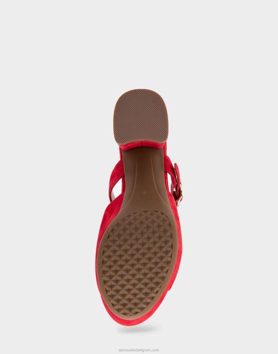 plateau sandaal rood suède Aerosoles 0V00345 vrouwen