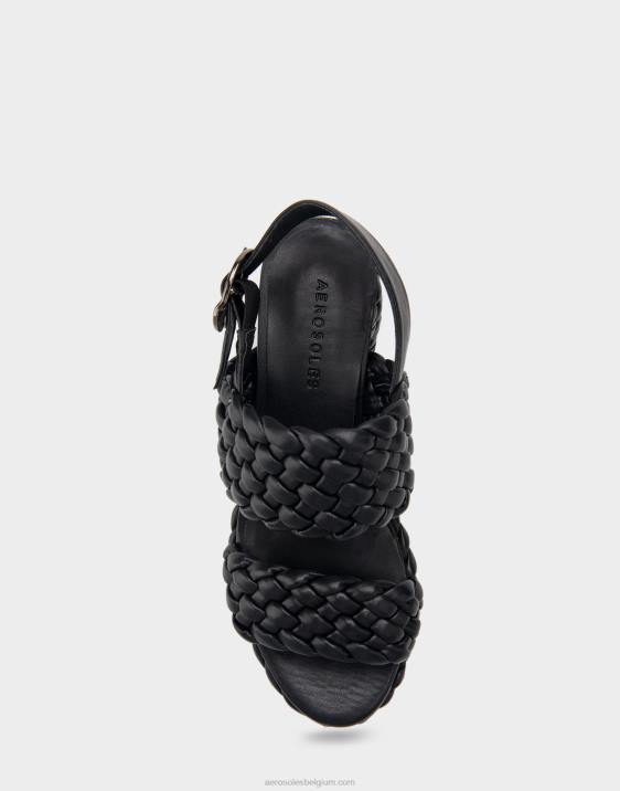 plateau sandaal zwart kunstleer Aerosoles 0V00358 vrouwen