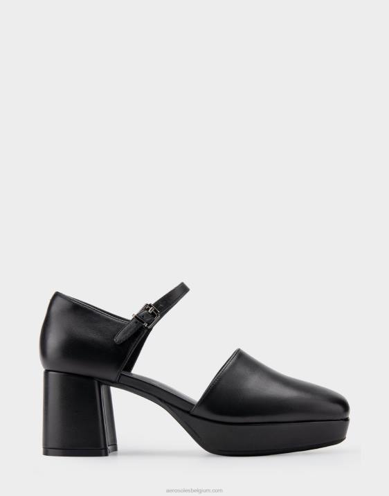 plateauhak zwart leer Aerosoles 0V00366 vrouwen