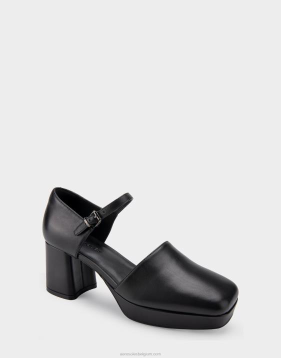 plateauhak zwart leer Aerosoles 0V00366 vrouwen