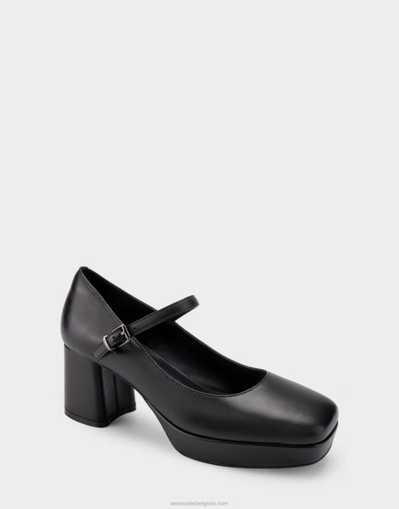 plateauhak zwart leer Aerosoles 0V00368 vrouwen