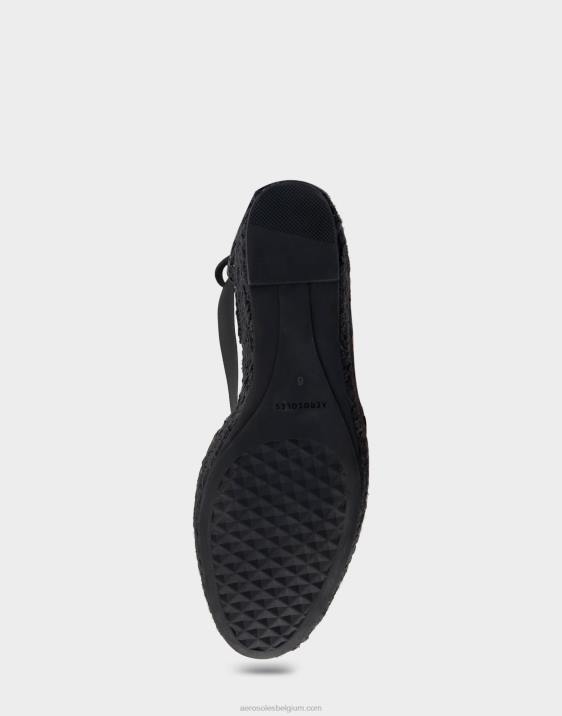 platform espadrille zwarte stof Aerosoles 0V00259 vrouwen