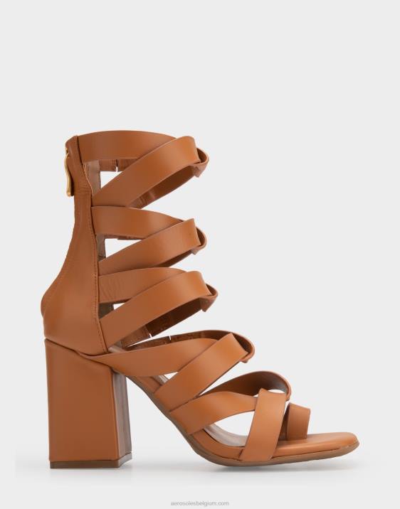 sandaal met hak van bruin leer Aerosoles 0V00408 vrouwen