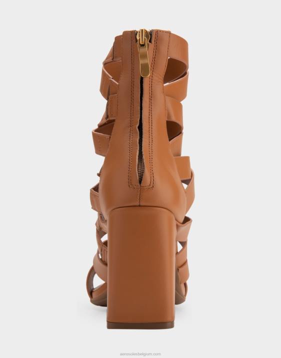 sandaal met hak van bruin leer Aerosoles 0V00408 vrouwen