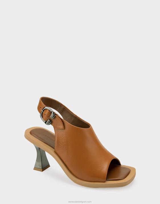 sandaal met hak van bruin leer Aerosoles 0V00419 vrouwen