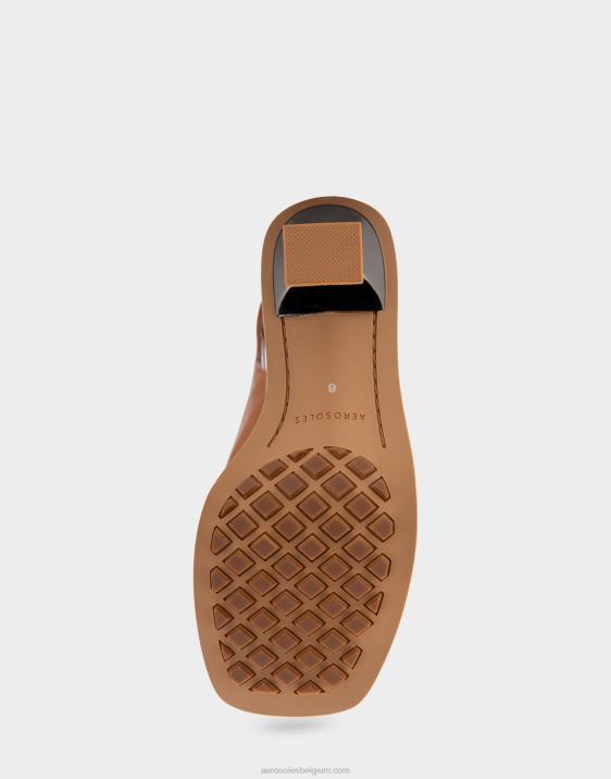 sandaal met hak van bruin leer Aerosoles 0V00419 vrouwen