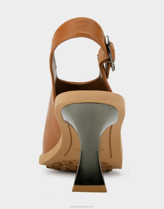 sandaal met hak van bruin leer Aerosoles 0V00419 vrouwen