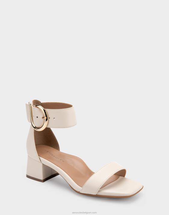 sandaal met hak wit leer Aerosoles 0V00416 vrouwen