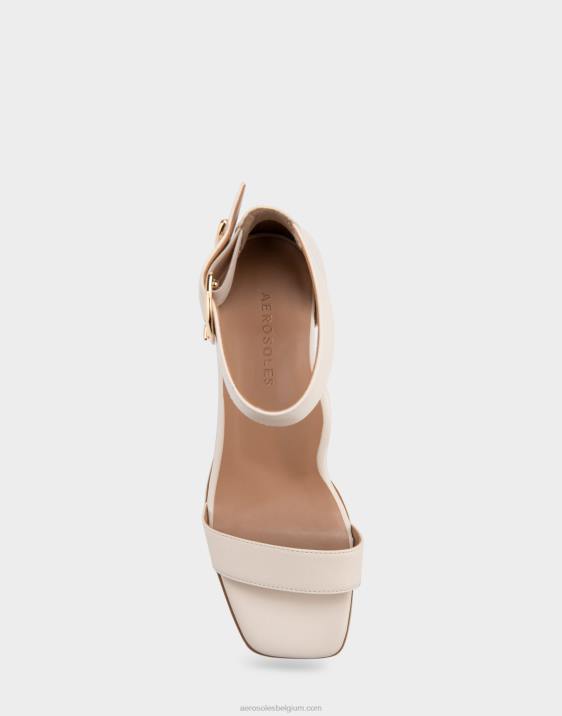sandaal met hak wit leer Aerosoles 0V00416 vrouwen