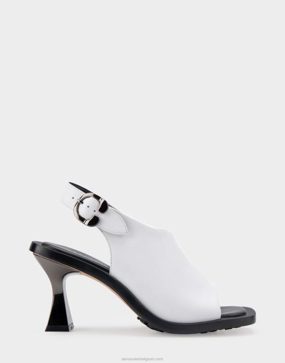 sandaal met hak wit leer Aerosoles 0V00418 vrouwen