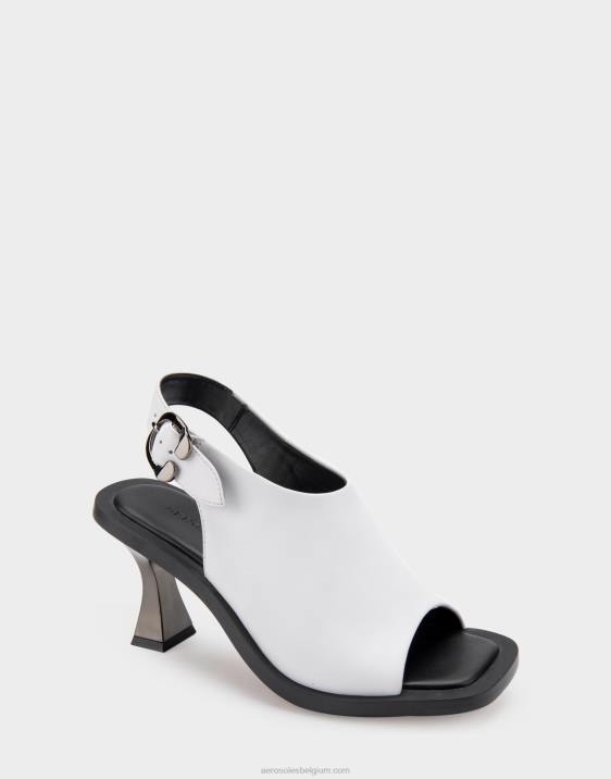 sandaal met hak wit leer Aerosoles 0V00418 vrouwen