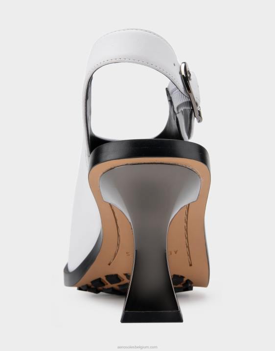sandaal met hak wit leer Aerosoles 0V00418 vrouwen