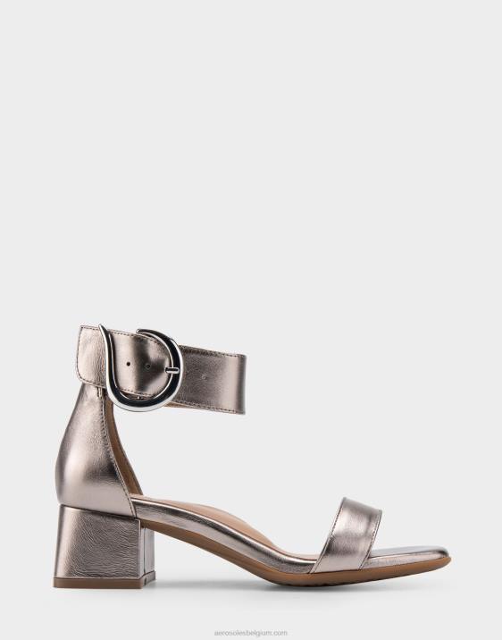 sandaal met hak zilver metallic leer Aerosoles 0V00415 vrouwen