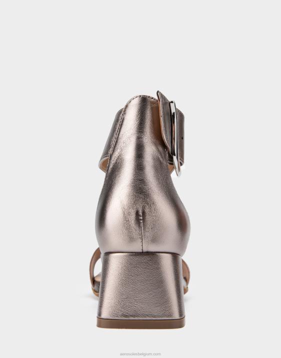 sandaal met hak zilver metallic leer Aerosoles 0V00415 vrouwen