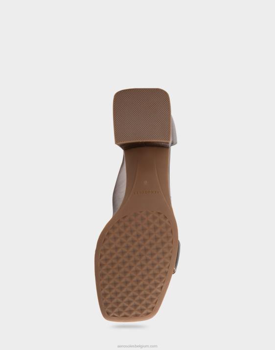 sandaal met hak zilver metallic leer Aerosoles 0V00415 vrouwen