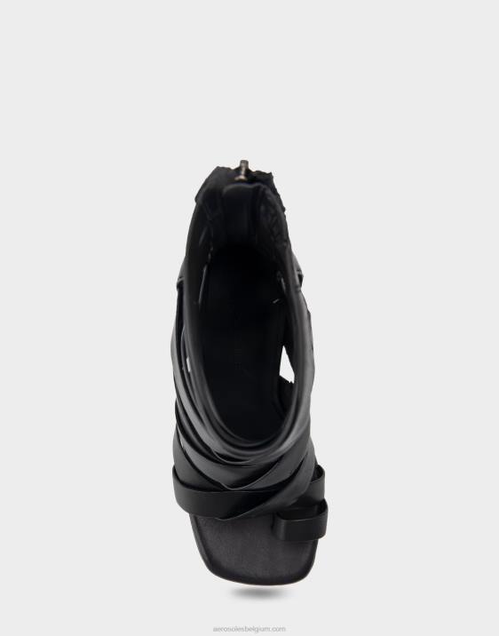 sandaal met hak zwart leer Aerosoles 0V00407 vrouwen