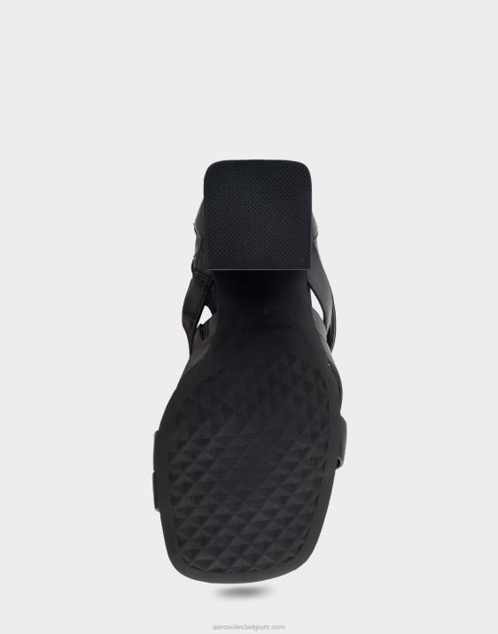 sandaal met hak zwart leer Aerosoles 0V00407 vrouwen
