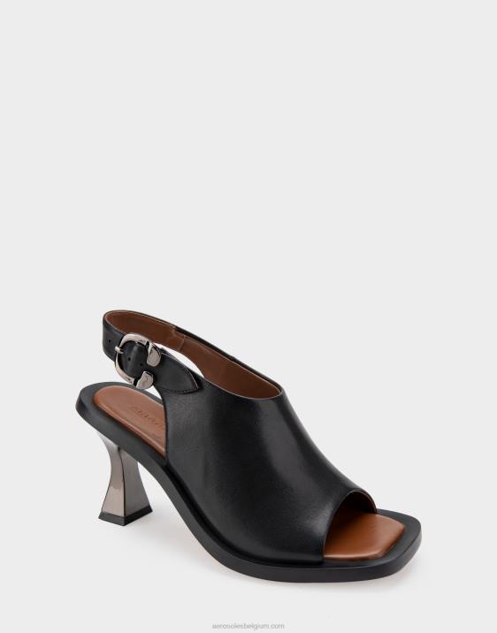sandaal met hak zwart leer Aerosoles 0V00417 vrouwen