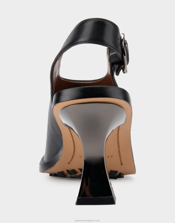 sandaal met hak zwart leer Aerosoles 0V00417 vrouwen