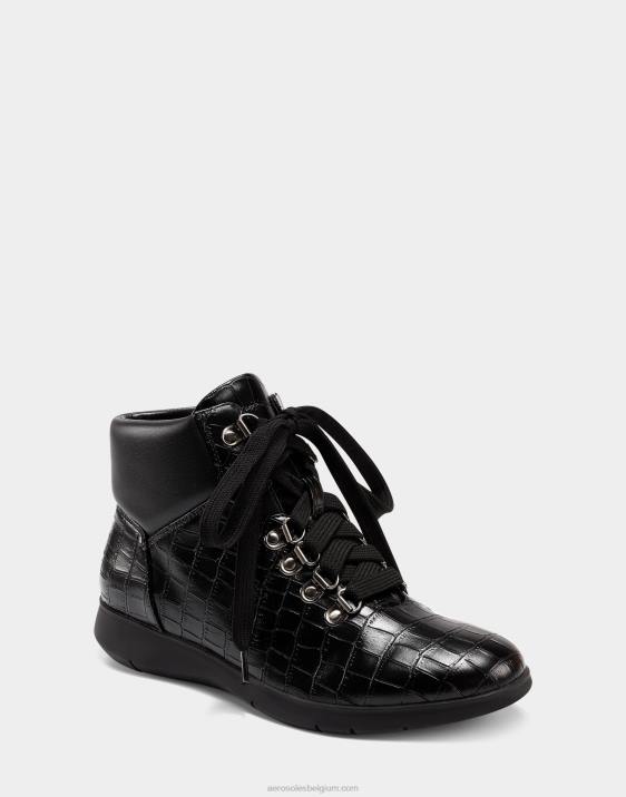 enkellaars plat zwart croco Aerosoles 0V0088 vrouwen