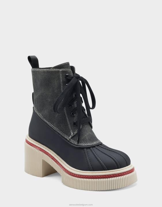 halfhoge laars zwart canvas Aerosoles 0V0048 vrouwen