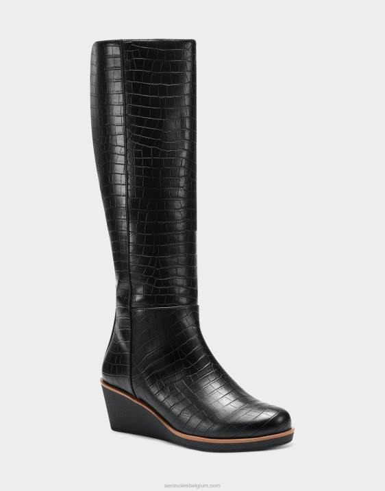 hoge laars zwart croco Aerosoles 0V00118 vrouwen