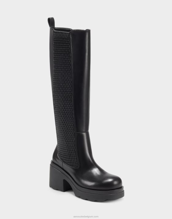 hoge laars zwart leer Aerosoles 0V0035 vrouwen