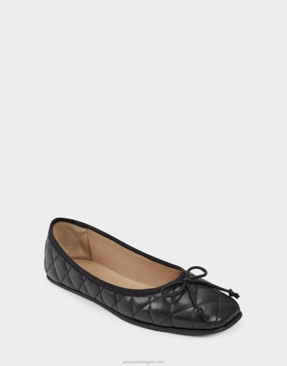 ballet plat zwart gewatteerd leer Aerosoles 0V00251 vrouwen