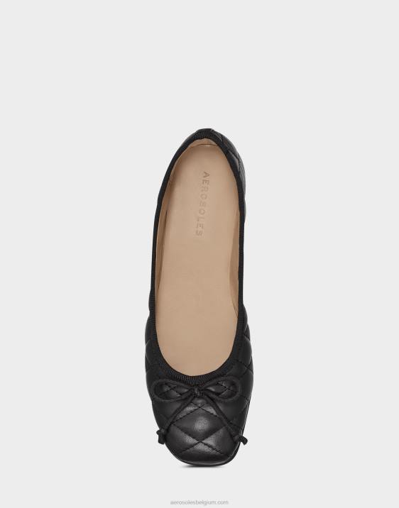 ballet plat zwart gewatteerd leer Aerosoles 0V00251 vrouwen