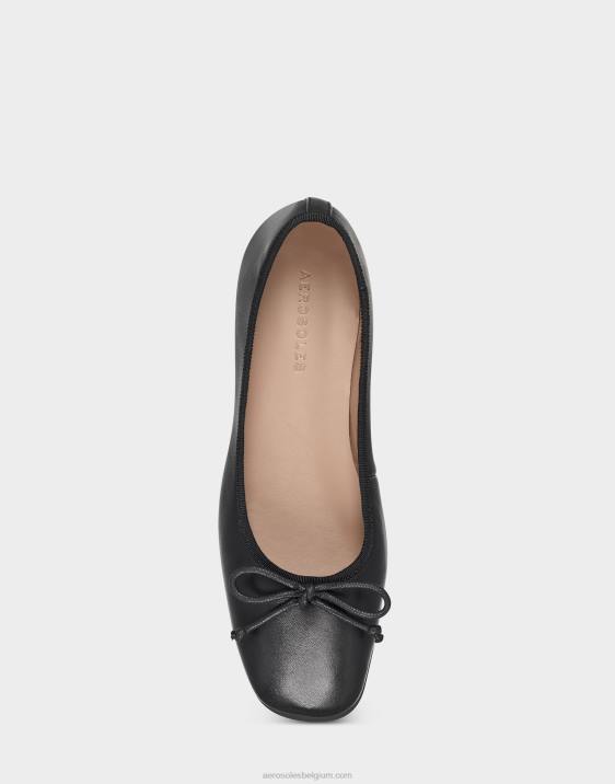 ballet plat zwart leer Aerosoles 0V00250 vrouwen