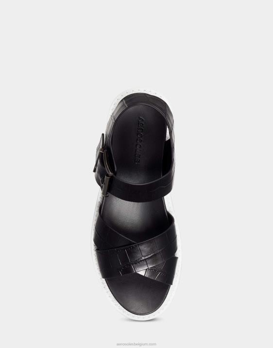 sandaal zwart croco leer Aerosoles 0V00476 vrouwen