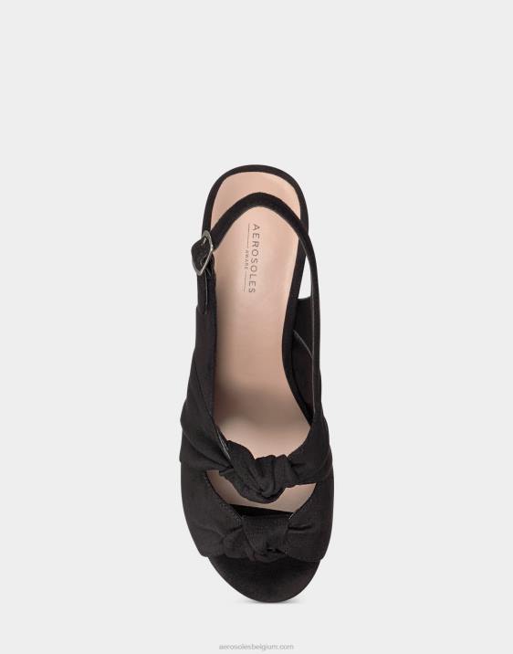 sandaal zwart kunstsuède Aerosoles 0V00392 vrouwen