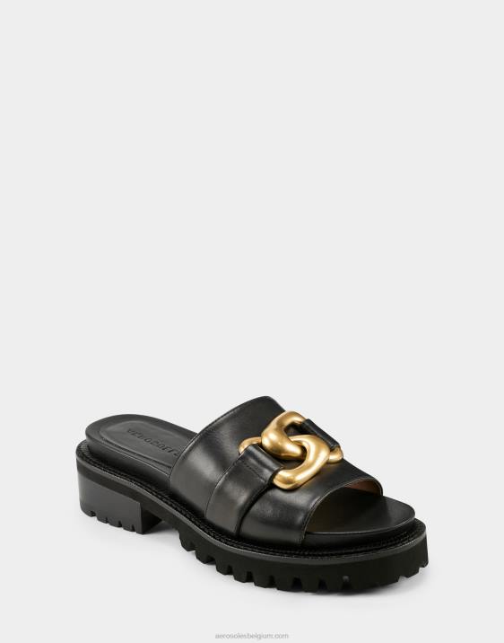 sandaal zwart leer Aerosoles 0V00309 vrouwen