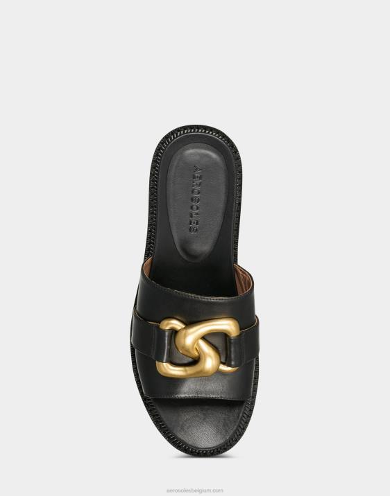 sandaal zwart leer Aerosoles 0V00309 vrouwen