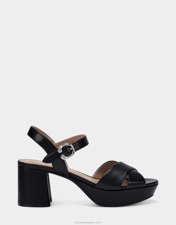 sandaal zwart leer Aerosoles 0V00338 vrouwen