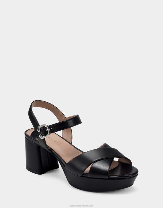 sandaal zwart leer Aerosoles 0V00338 vrouwen