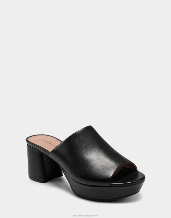 sandaal zwart leer Aerosoles 0V00393 vrouwen