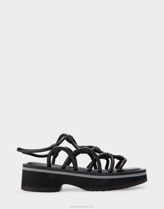 sandaal zwart leer Aerosoles 0V00398 vrouwen