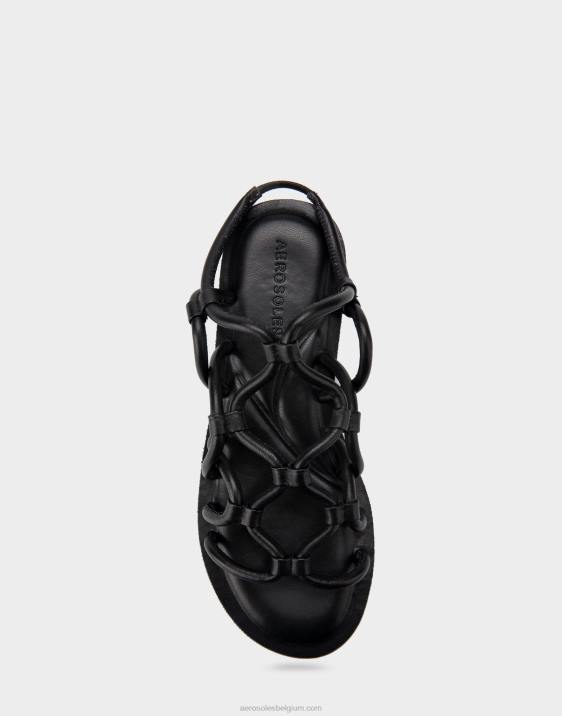 sandaal zwart leer Aerosoles 0V00398 vrouwen