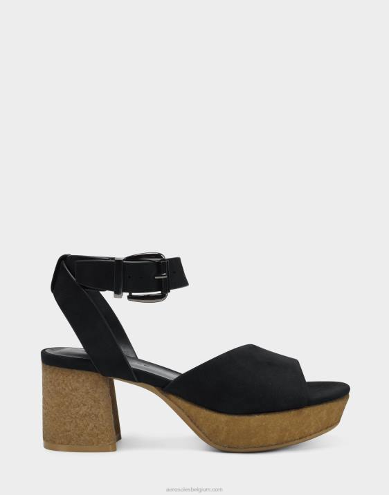 sandaal zwart nubuck Aerosoles 0V00385 vrouwen