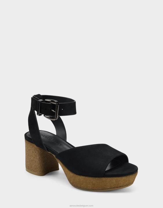 sandaal zwart nubuck Aerosoles 0V00385 vrouwen