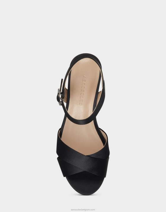 sandaal zwart satijn Aerosoles 0V00342 vrouwen