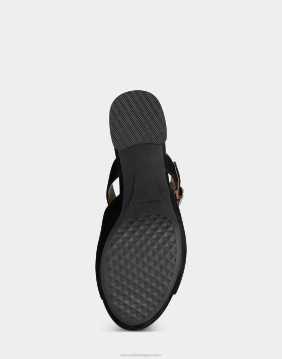 sandaal zwart suède Aerosoles 0V00347 vrouwen