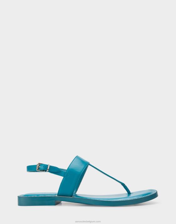 platte sandaal blauw leer Aerosoles 0V00455 vrouwen