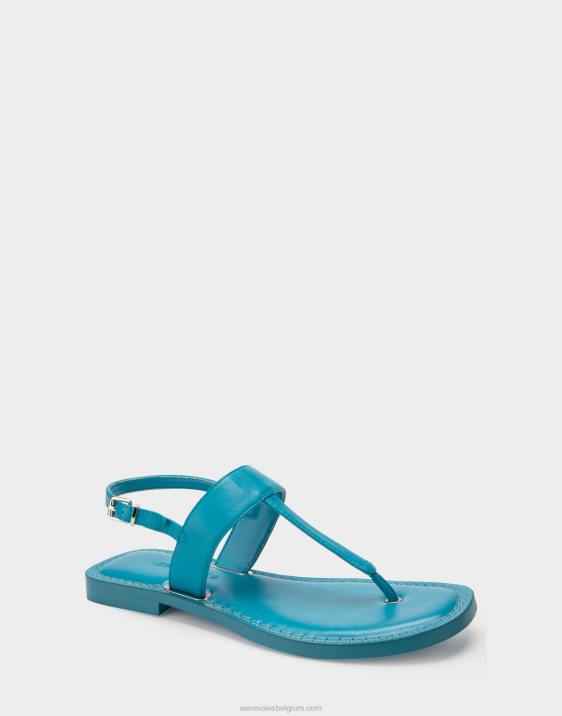 platte sandaal blauw leer Aerosoles 0V00455 vrouwen