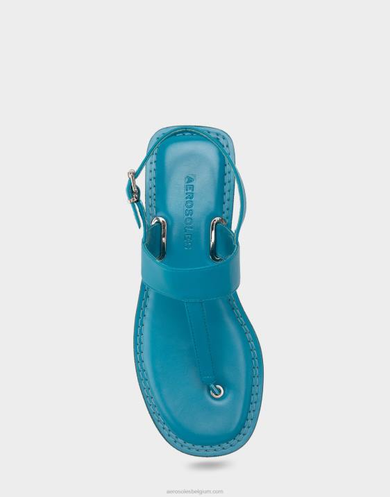 platte sandaal blauw leer Aerosoles 0V00455 vrouwen