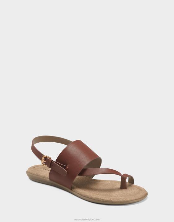 platte sandaal bruin kunstleer Aerosoles 0V00464 vrouwen