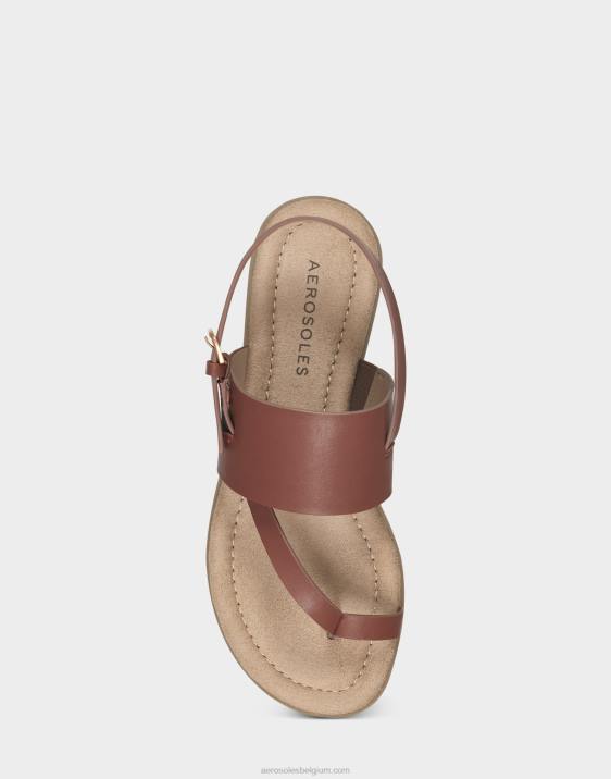 platte sandaal bruin kunstleer Aerosoles 0V00464 vrouwen
