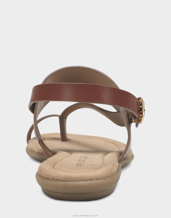 platte sandaal bruin kunstleer Aerosoles 0V00464 vrouwen